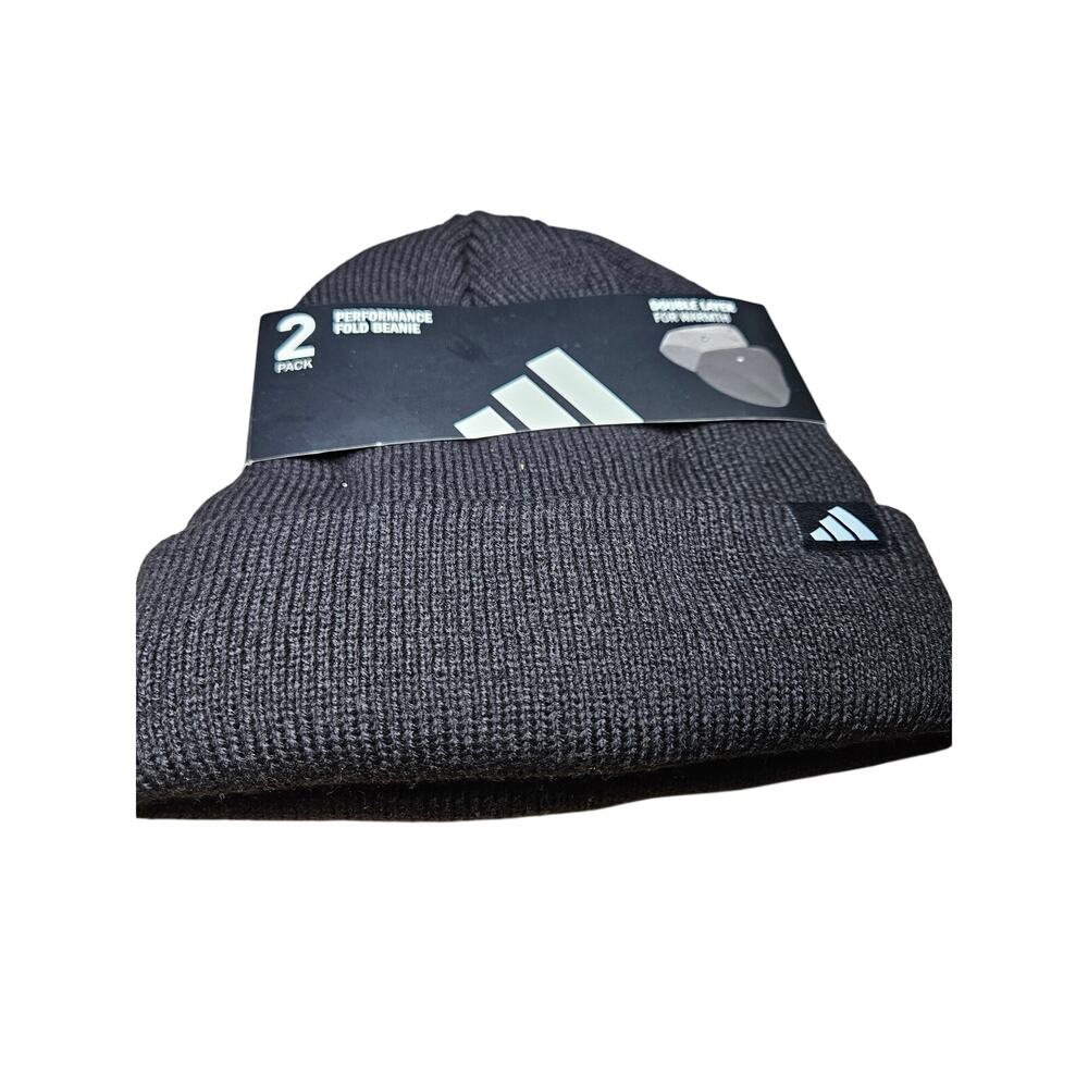 Adidas 2 Pack Black Grey Beanie OSFM